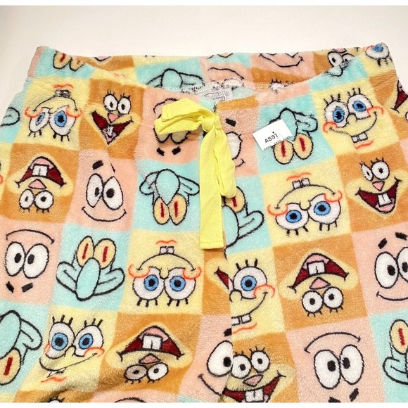 SpongeBob Pajama Pants Cozy Fuzzy Patrick, Squidward, Sandy Soft Lounge PJ Pants - Picture 3 of 15
